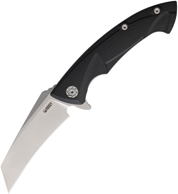 Kubey Hawkbill Pocket Knife Linerlock Black G10 Folding D2 Steel Blade OPEN BOX