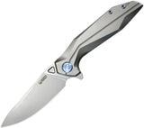 Kubey Nova Framelock Gray Titanium Folding 14C28N Drop Pt Pocket Knife 235F