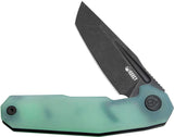 Kubey Carve Nest Linerlock Jade G10 Folding AUS-10 Tanto Pocket Knife 237F