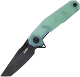 Kubey Carve Nest Linerlock Jade G10 Folding AUS-10 Tanto Pocket Knife 237F