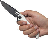 Kubey Raven Linerlock Ivory G10 Folding AUS-10 Drop Point Pocket Knife 245F