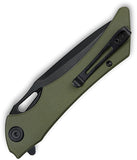 Kubey Raven Linerlock OD Green G10 Folding AUS-10 Drop Point Pocket Knife 245I