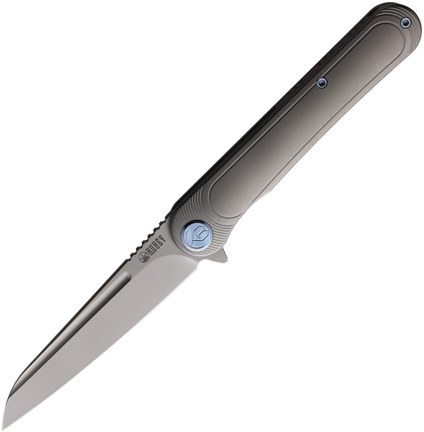 Kubey Dandy Framelock Gray Titanium S90V Stainless Steel Folding