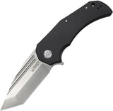 Kubey Bravo One Linerlock Black G10 Folding AUS-10 Tanto Pocket Knife 318A