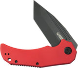Kubey Bravo One Linerlock Red G10 Folding AUS-10 Tanto Pocket Knife 318B