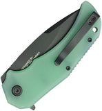 Kubey Bravo One Linerlock Jade G10 Folding AUS-10 Drop Point Pocket Knife 319C