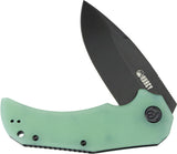 Kubey Bravo One Linerlock Jade G10 Folding AUS-10 Drop Point Pocket Knife 319C