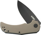 Kubey Bravo One Linerlock Tan G10 Folding AUS-10 Drop Point Pocket Knife 319D