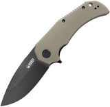 Kubey Bravo One Linerlock Tan G10 Folding AUS-10 Drop Point Pocket Knife 319D