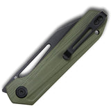 Kubey Royal Pocket Knife Linerlock OD Green G10 Folding D2 Steel Blade 321F