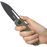 Kubey Royal Pocket Knife Linerlock OD Green G10 Folding D2 Steel Blade 321F