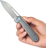 Kubey Royal Framelock Gray 6AL4V Titanium Folding Bohler M390 Pocket Knife 321I