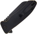 Kubey Creon Button Lock Tan & Black G10 Folding AUS-10 Sheepsfoot Pocket Knife 336F