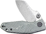 Kubey Monsterdog Linerlock White & Green G10 Folding Damscus Pocket Knife 337E