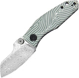 Kubey Monsterdog Linerlock White & Green G10 Folding Damscus Pocket Knife 337E