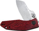Kubey Monsterdog Linerlock Black & Red G10 Folding Damscus Pocket Knife 337G