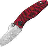 Kubey Monsterdog Linerlock Black & Red G10 Folding Damscus Pocket Knife 337G