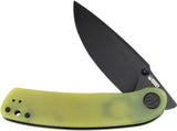 Kubey Momentum Linerlock Translucent Yellow G10 Folding AUS-10 Knife 344F