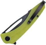 Kubey Merced Linerlock Translucent Yellow G10 Folding AUS-10 Pocket Knife 345C