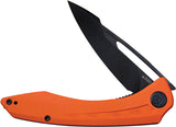 Kubey Merced Linerlock Orange G10 Folding Black AUS-10 Drop Pt Pocket Knife 345G