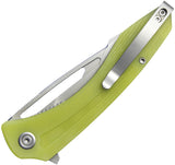 Kubey Merced Linerlock Translucent Yellow G10 Folding AUS-10 Pocket Knife 345H