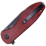 Kubey Master Chief Linerlock Red & Black G10 Folding Blackwash AUS-10 Knife 358A