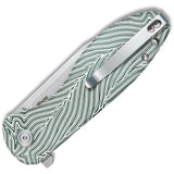Kubey Master Chief Linerlock White & Green G10 Folding AUS-10 Pocket Knife 358B