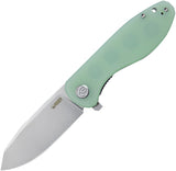 Kubey Master Chief Linerlock Jade G10 Folding AUS-10 Steel Pocket Knife 358C