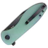Kubey Master Chief Linerlock Jade G10 Folding Black AUS-10 Pocket Knife 358D