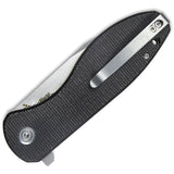 Kubey Master Chief Linerlock Black Micarta Folding AUS-10 Pocket Knife 358H