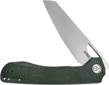 Kubey Elang Linerlock Green Micarta Folding AUS-10 Sheepsfoot Pocket Knife 365E