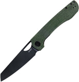 Kubey Elang Linerlock Green Micarta Folding Black AUS-10 Sheepsfoot Knife 365F