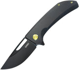 Kubey Hyperion Framelock Black Titanium Folding S35VN Drop Pt Pocket Knife 368B