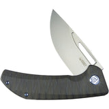 Kubey Hyperion Framelock Flamed Titanium Folding S35VN Drop Pt Pocket Knife 368F