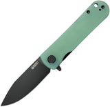 Kubey NEO Linerlock Jade G10 Folding Black AUS-10 Clip Point Pocket Knife 371D