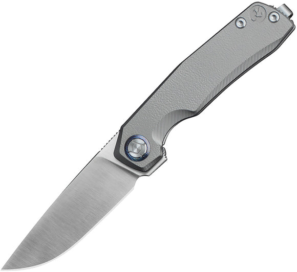 Kunwu Knives Mini TAO Framelock Gray Titanium Folding Elmax Pocket Knife K703S