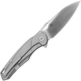 Kunwu Knives Zen Framelock Gray Titanium Folding Elmax Pocket Knife K704