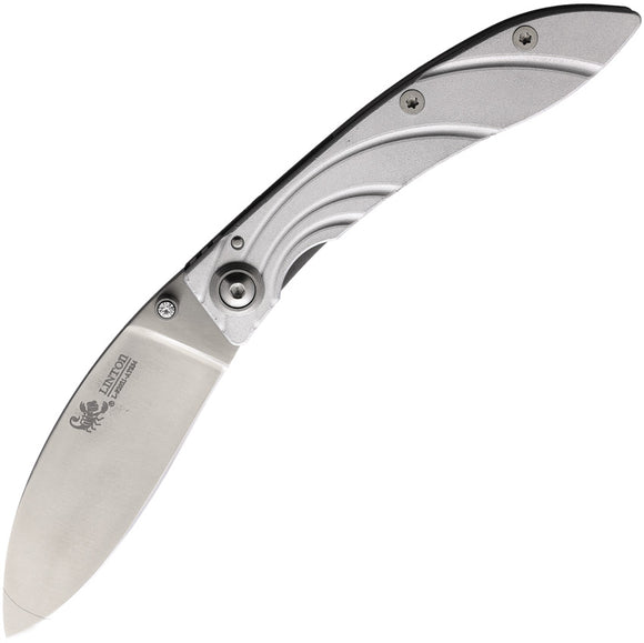 Linton Cutlery Linerlock Silver Aluminum Folding Stainless Pocket Knife 92021ALW