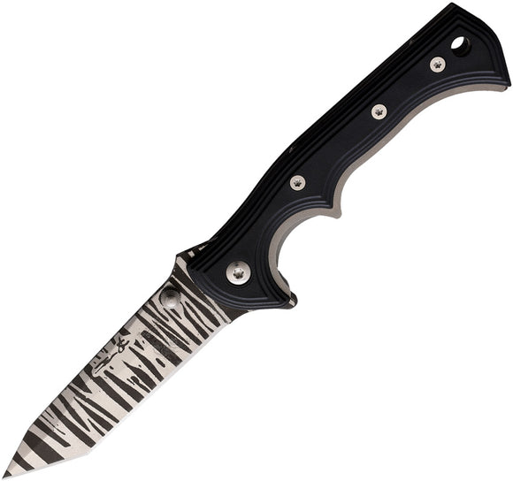 Linton Cutlery Linerlock Black GFN Folding Stainless Pocket Knife 95056B