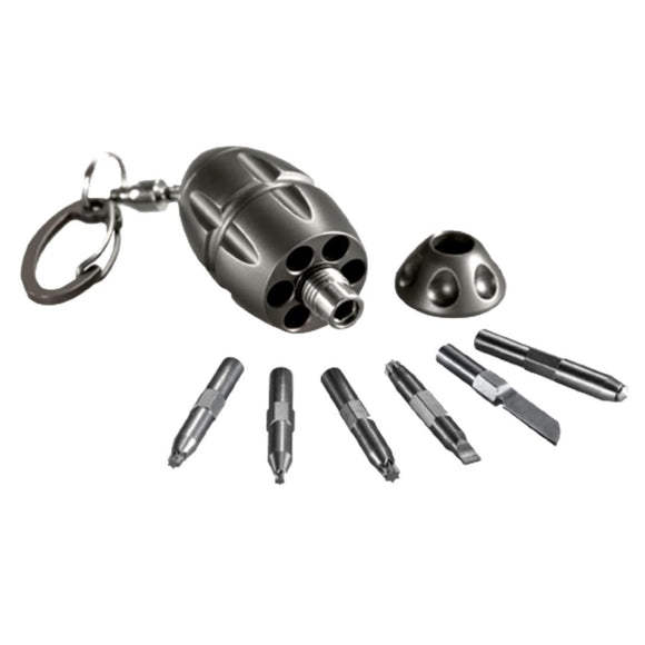 LionSTEEL Eggie Gray Titanium Keychain Multi-Tool TEGGY