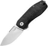 LionSTEEL Nano Framelock Black Micarta & Titanium Folding MagnaCut Knife NA01CVB