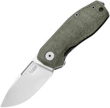 LionSTEEL Nano Framelock Green Micarta & Titanium Folding MagnaCut Knife NA01CVG