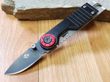 Mantis Churchkey 1 Black Red Folding Knife Pocket 4" Framelock 420J2 SS EDC