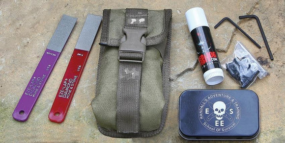 ESEE Knife Maintenance Kit Hone Stone 400/600 Grit Balm Wrenches Screws