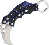 Mantis Vuja De Karambit Blue Stainless Folding Pocket Knife G-10 Handles MK4B   - On Sale