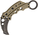 Mantis Vuja De Karambit Desert Tan Folding Pocket Knife G-10 Handles MK4DTSW