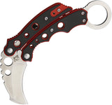 Mantis Vuja De Karambit Red Folding Pocket Knife G-10 Handles Button Lock MK4R   - On Sale