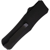 Mantis Automatic OTF Knife Black Aluminum 440C Double Edge Serrated Stiletto Blade OTF812