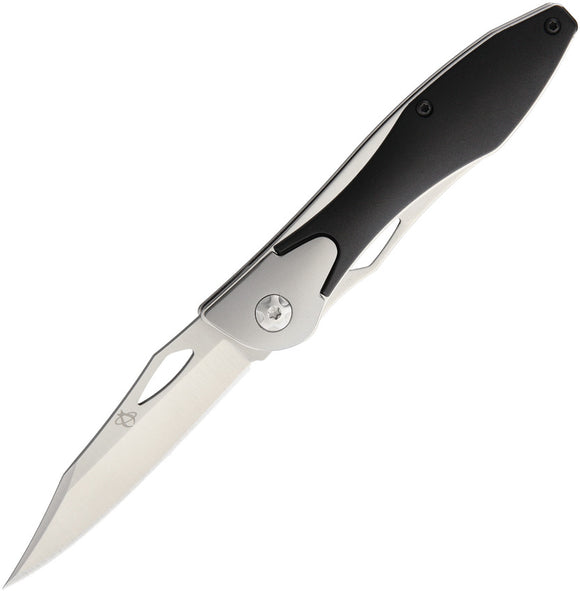 Mantis Class Act Linerlock Black Straight Blade Folding Pocket Knife T2HC