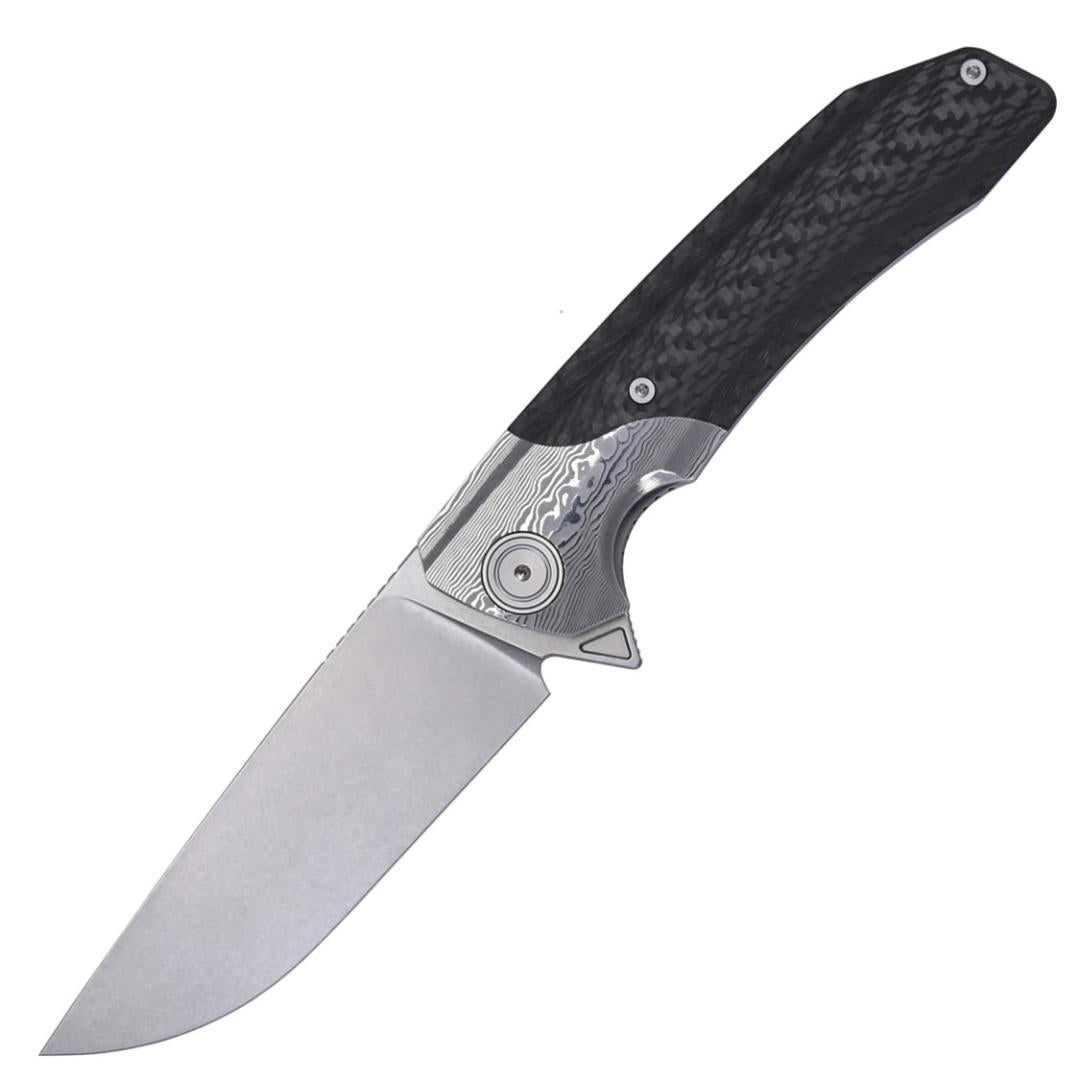 Maxace Goliath 2.0 Linerlock Carbon Fiber & Damascus Folding CPM-S90V ...